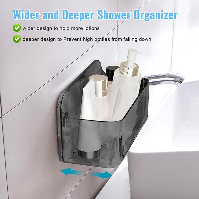CGBE 2 Packs Cabinet Door Organizer, Acrylic Adhesive Shelf Wall Mounted Storage - Image 5