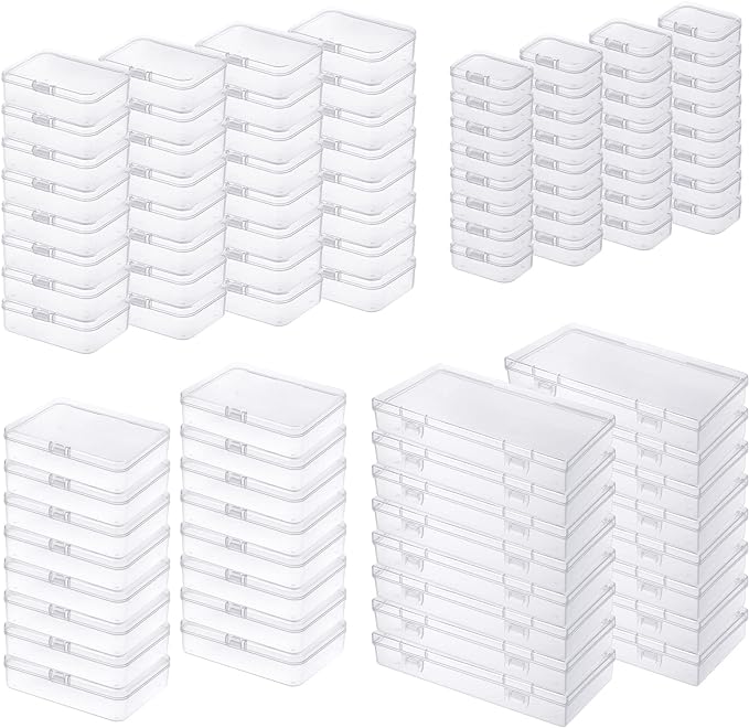 96 Pack Rectangular Clear Plastic Storage Containers Box by Thintinick
