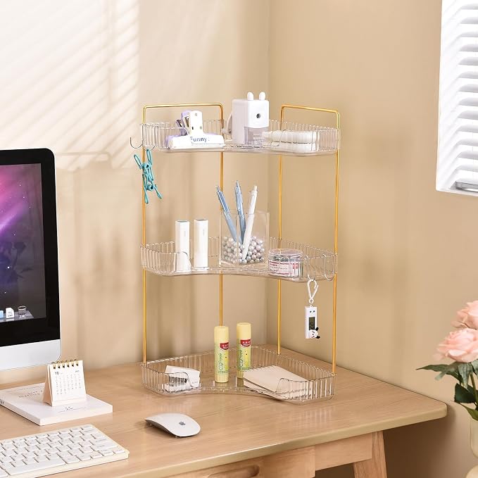 3-Tier Corner Bathroom Organizer Countertop - Image 3