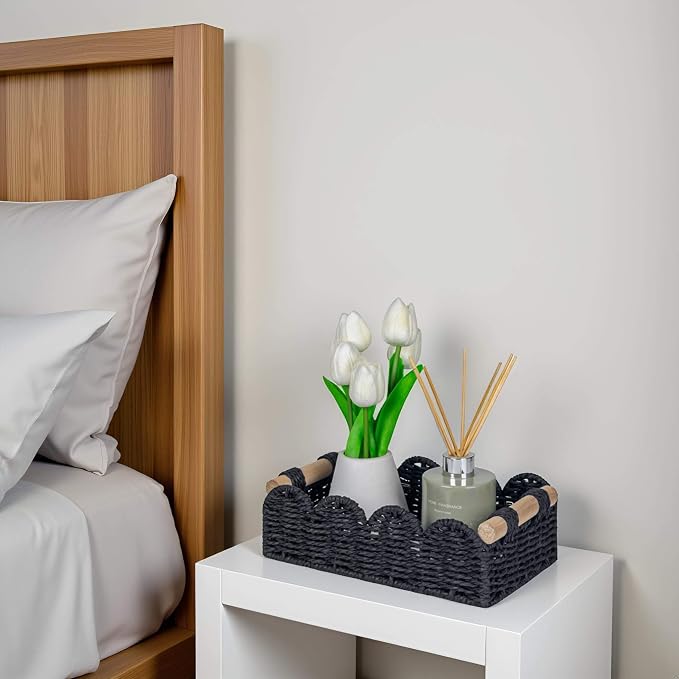 CubesLand Toilet Paper Storage Basket Scalloped Edge Home Decor Basket - Image 6