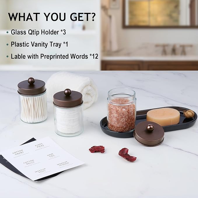SheeChung 3-Pack Glass Apothecary Jars - Image 2