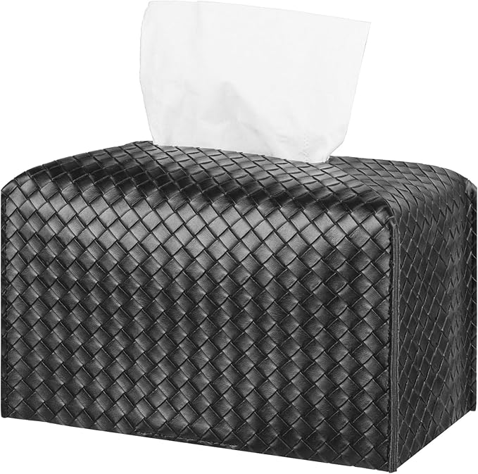 Tissue Box Cover PU Leather Tissue Holder Square Facial Tissue Case Facial by zoocatia