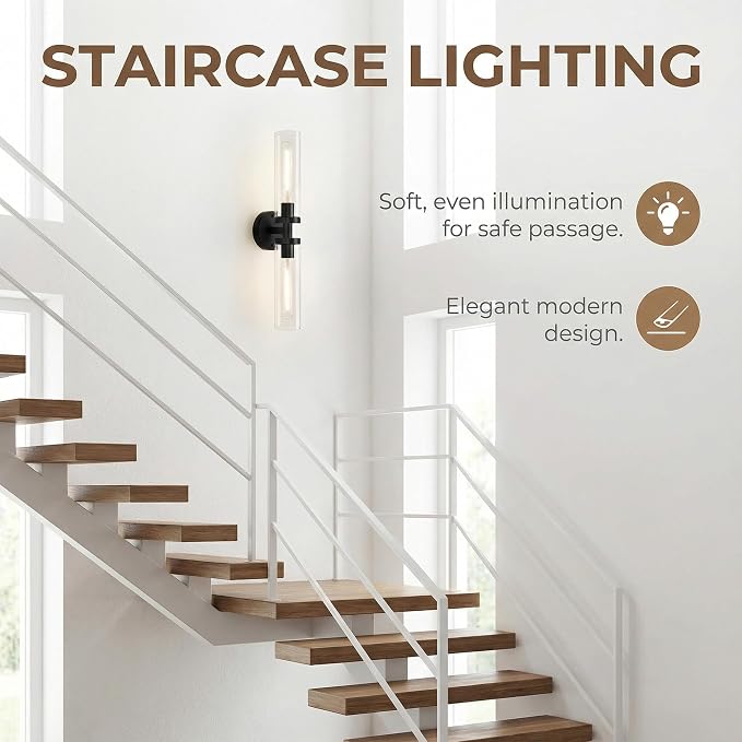 Wall Sconces Set of 2, Hardwired Bathroom Light Fixtures, Modern Bathroom - Image 9