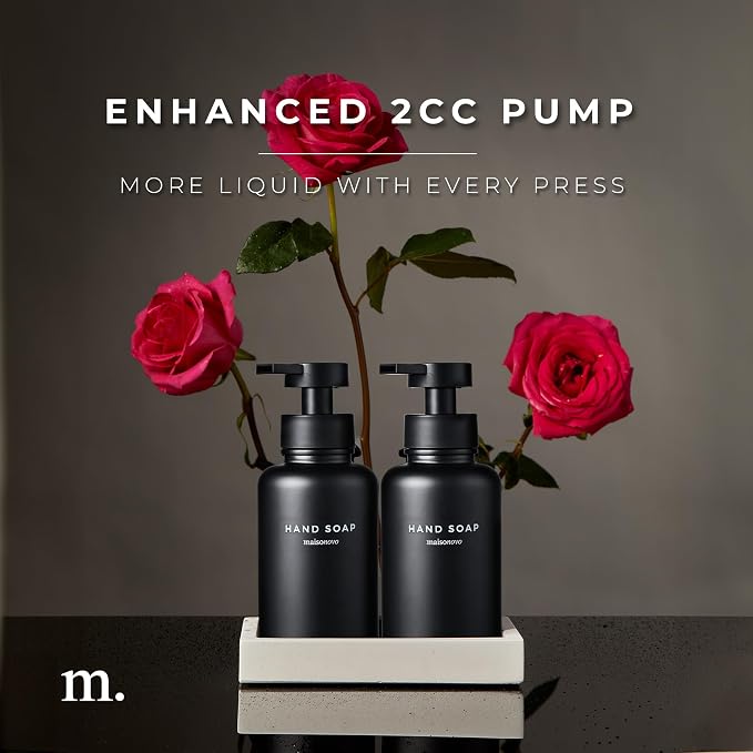 MaisoNovo Glass Foaming Soap Dispenser | Black Glass Black Pumps x 2 - Image 4