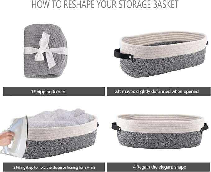 Small Cotton Rope Woven Basket Toilet Paper Baskets - Image 7