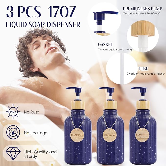30PCS Navy Blue Bathroom Accessories Set - Image 2
