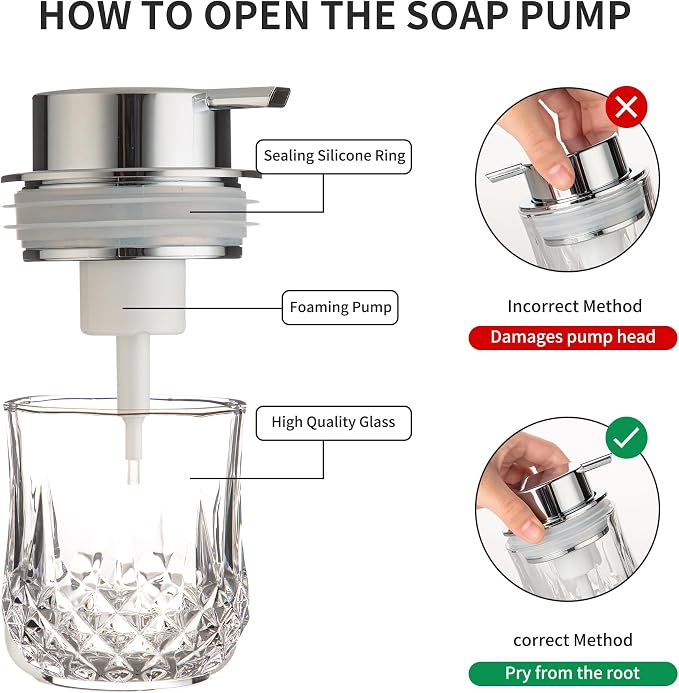 Enra Foaming Soap Dispenser Set- 2 Pack Bathroom Hand Foam Soap Dispensers - Image 4