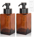 Foaming Soap Dispenser with Stainless Steel Pump, 12oz Refillable Glass Liquid by UUJOLY