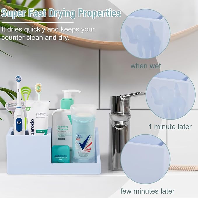 Diatomite Toothbrush Holders for Bathrooms, Quick Dry Electric Tooth Brush and - Image 3