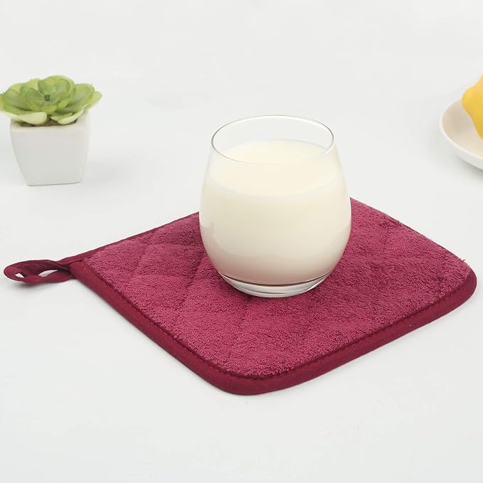100% Cotton Kitchen Everyday Basic Terry Pot Holder Heat Resistant Coaster - Image 6