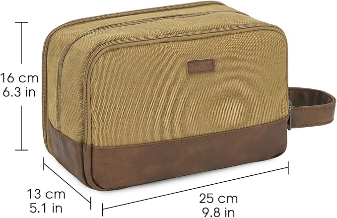 WANDF Travel Toiletry Bag for Men Large Toiletries Shaving Bag Water Resistant - Image 7