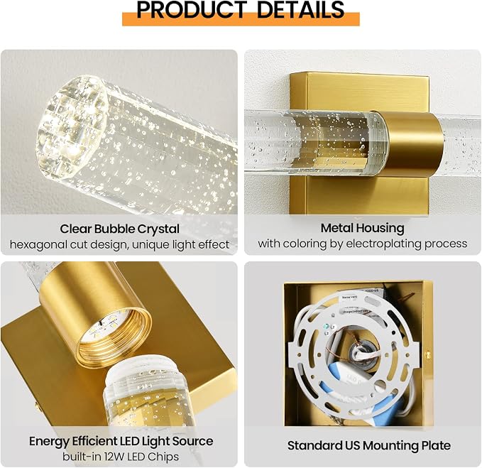 Gold Wall Sconces Set of Two - Image 3