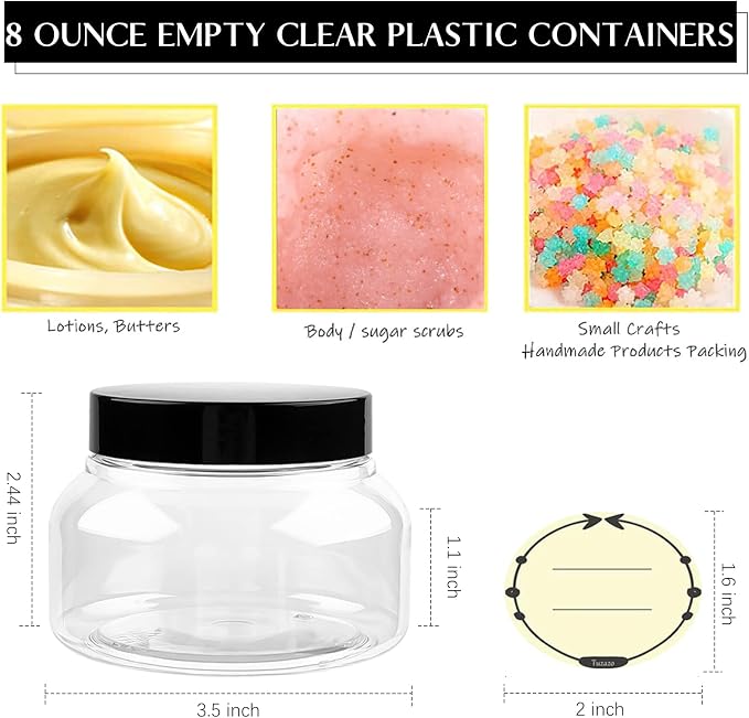 TUZAZO 8 Oz Premium Plastic Tuscany Jars - Image 2