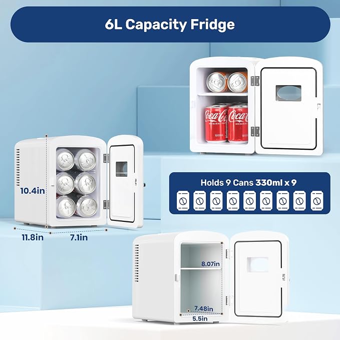 Simple Deluxe 6 Liter/9 Can Mini Fridge - Image 2