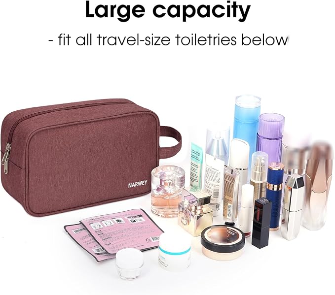 Narwey Travel Toiletry Bag for Women Traveling Dopp Kit Men Travel Bag for - Image 3