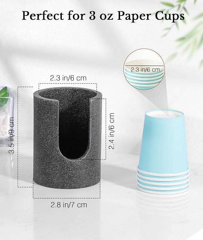 Luxspire Bathroom Cup Dispenser, 3oz Dixie Cup Dispenser, Resin Dixie Cup Holder - Image 5