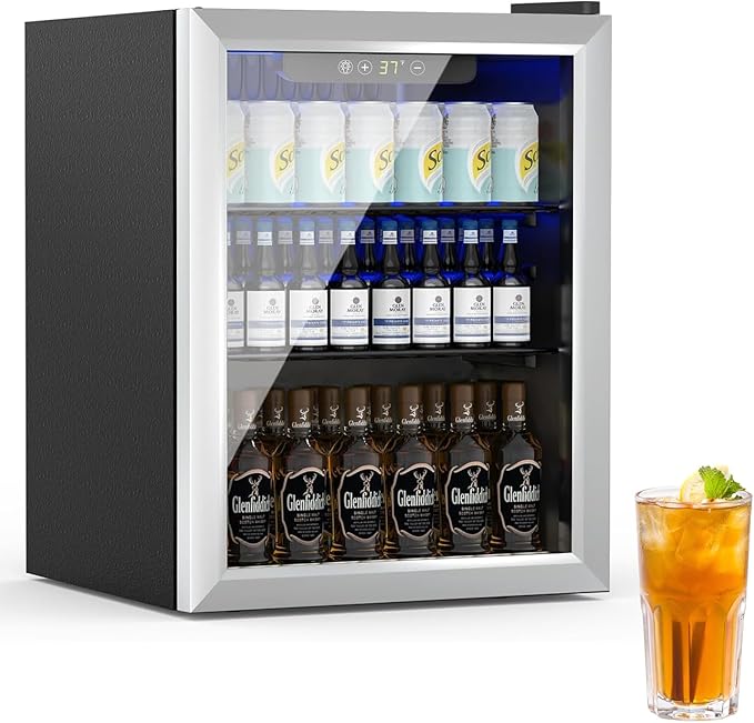 Beverage Refrigerator and Cooler, 76 Can/1.7 Cu Ft Mini Fridge by Erivess