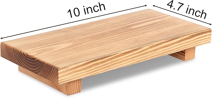 Bathroom Counter Organizer Wood Pedestal Stand Farmhouse Decorative Tray Soap - Image 5