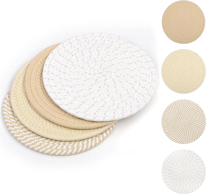 SHACOS 8 Inches Trivets for Hot Dishes, Pot Holders for Hot Pots and Pans by SHACOS
