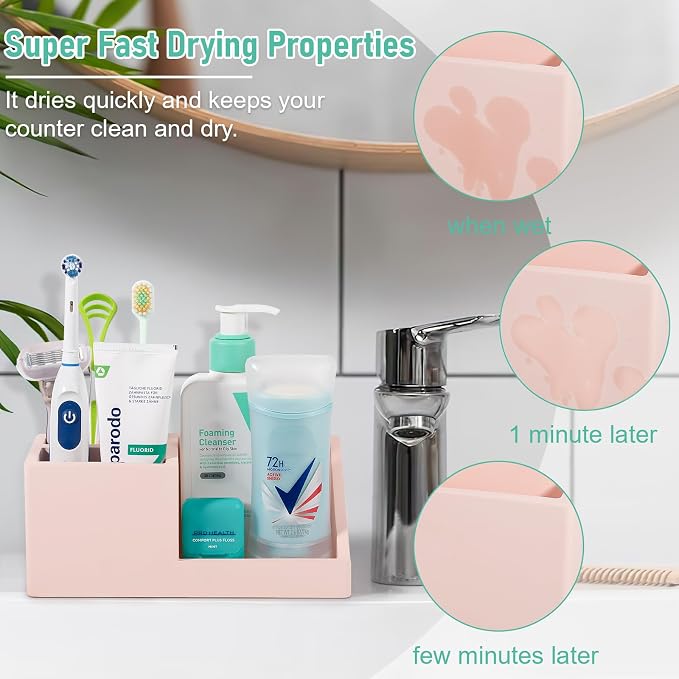 Diatomite Toothbrush Holders for Bathrooms, Quick Dry Electric Tooth Brush and - Image 3
