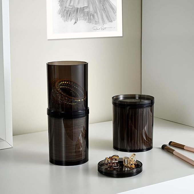 SheeChung 6-Pack Black Stackable Apothecary Jars - Image 5