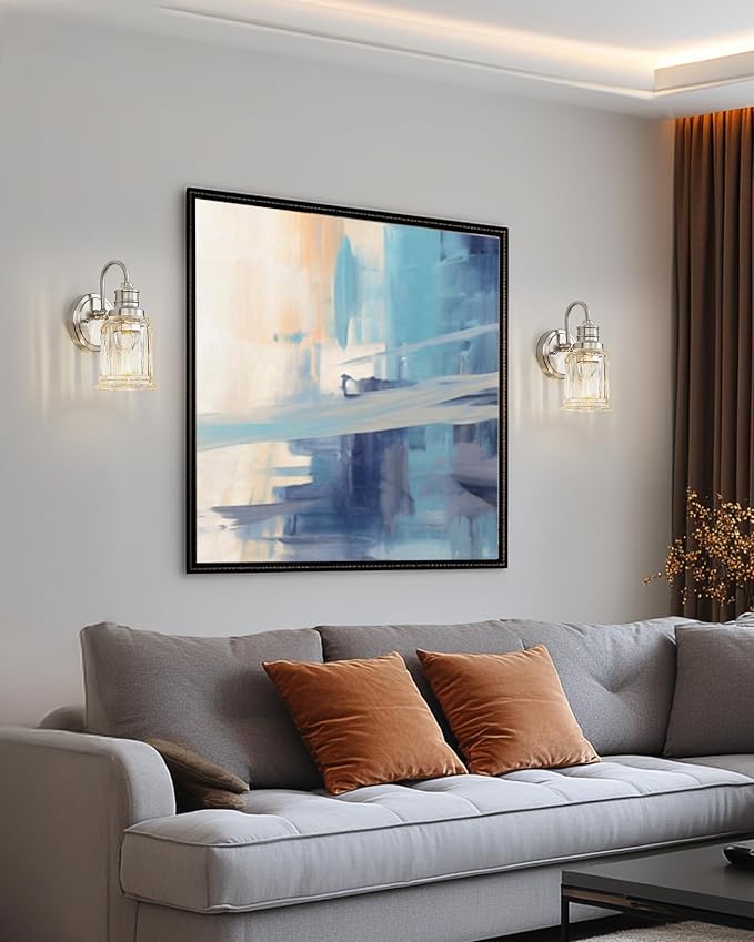 Brushed Nickel Wall Sconce, HWH Modern Sconce Wall Lighting Vanity Sconce Lights - Image 6