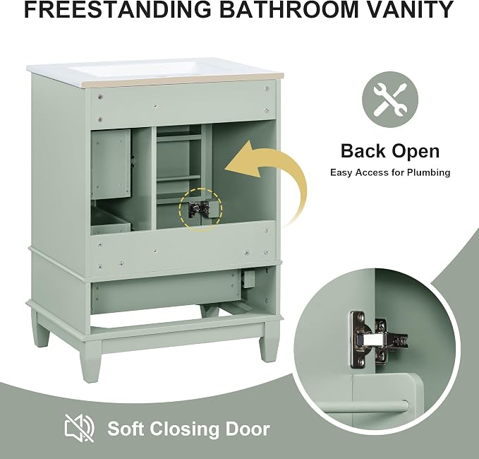 Harper & Bright Designs 24" Bathroom Vanity - Image 5