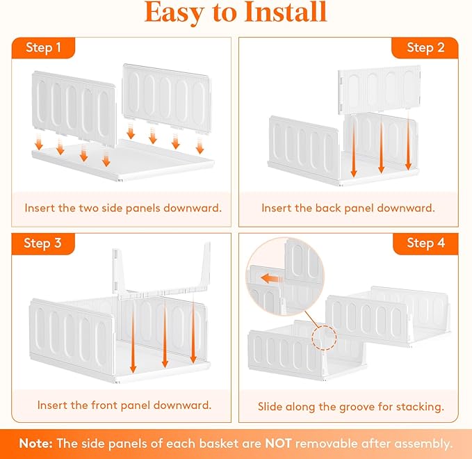 Lifewit 8 Pack Stackable Closet Organizers and Storage Basket - Image 4
