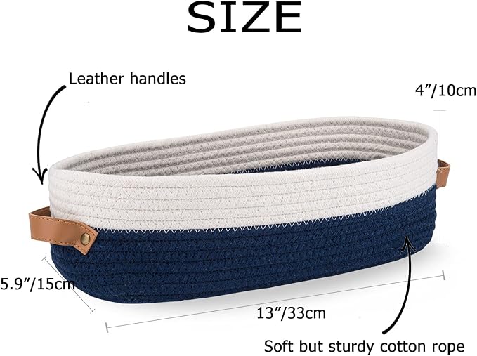 Set of 2 Toilet Basket, Woven Storage Basket - Image 3