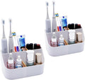 Set of 2 Toothbrush Holder for Bathrooms, 5 Slot Electric Toothbrush Toothpaste by Ayswupt
