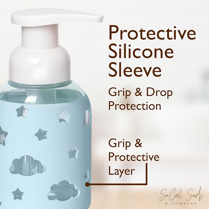 SoCal Suds & Company Foaming Hand Soap Dispenser Glass, Liquid Soap Pump - Image 4