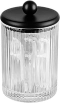 SheeChung 1-Pack Black Ribbed Glass Qtip Holder by SheeChung
