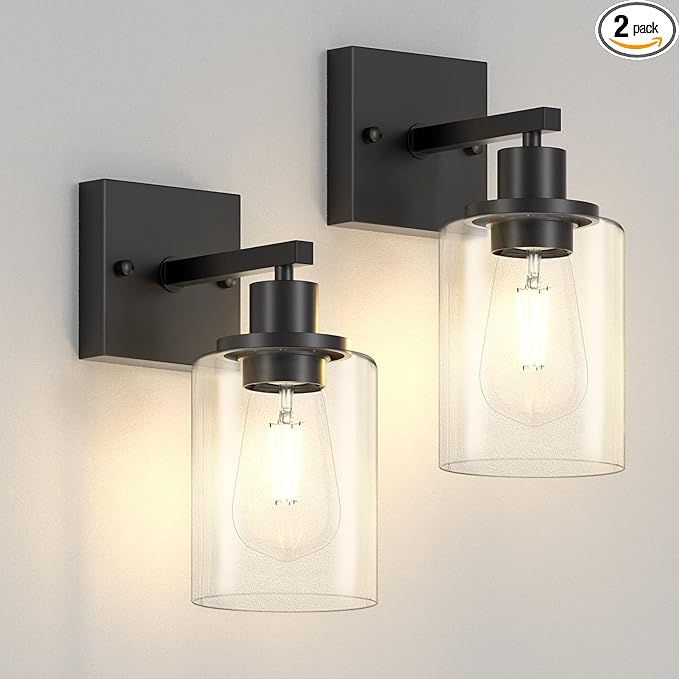 Licperron Black Vanity Wall Sconces Set of Two, Modern Sconces Wall Lighting by Licperron