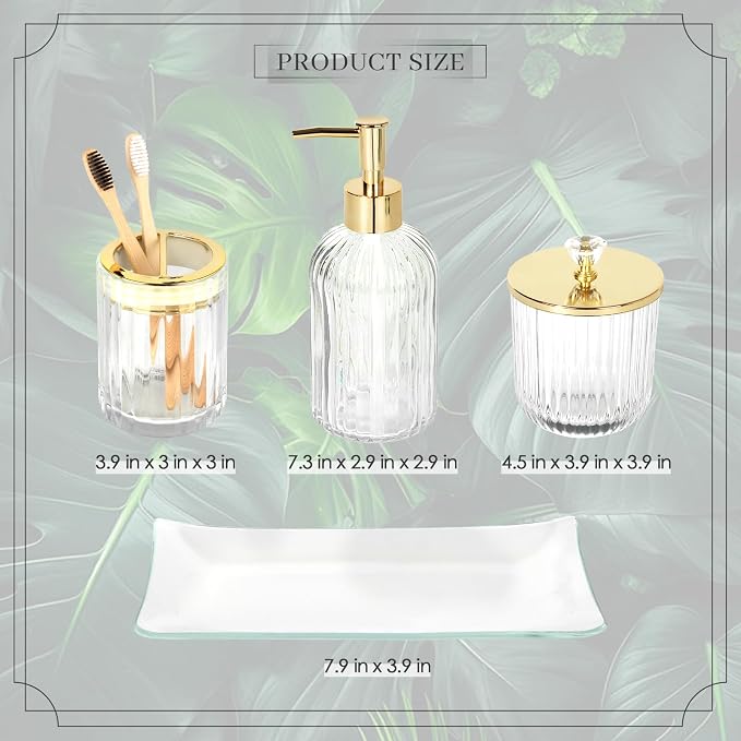 Designer Clear Glass Bathroom Accessories Sets - Image 5