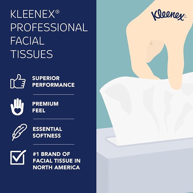 Kleenex Professional Facial Tissue, Flat Boxed Format, Designed - Image 9