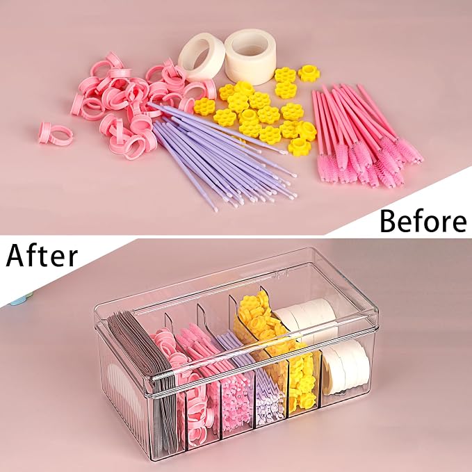 ELLDOO Lash Cart Organizer For Lash Techs, Acrylic Lashes Extension Box - Image 7