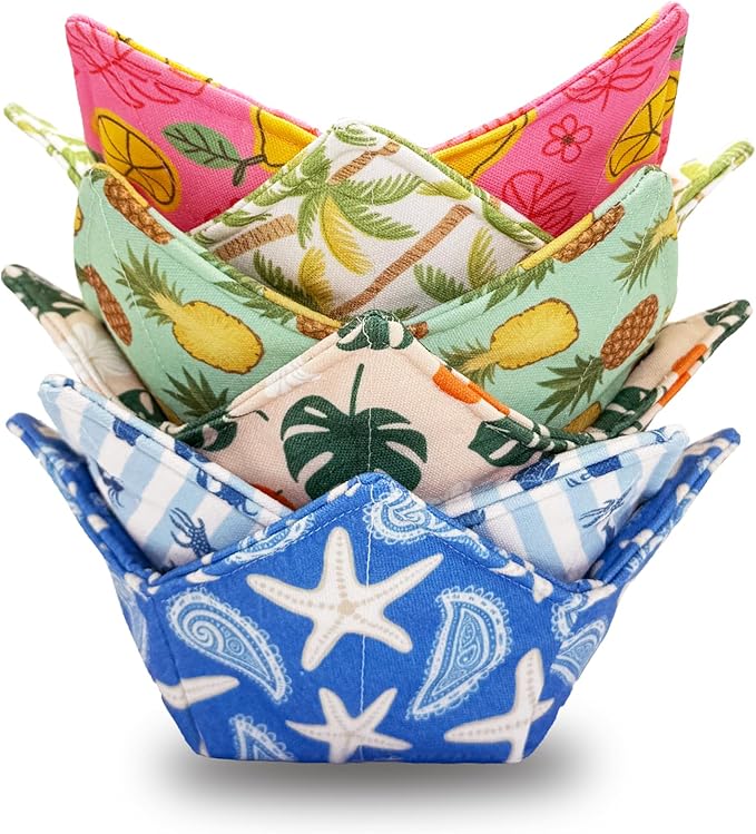Cotton Microwavable Bowl Cozy ，Set of 6，Microwave-Safe Hot Bowl Holders by Unknown