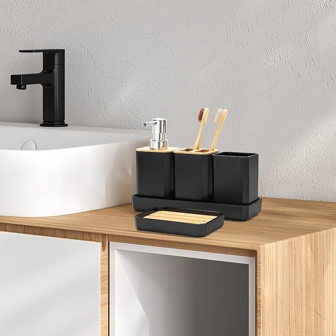 FEILANDUO Bathroom Accessories Set, Soap Dispenser, Soap Dish, Toothbrush Holder - Image 3
