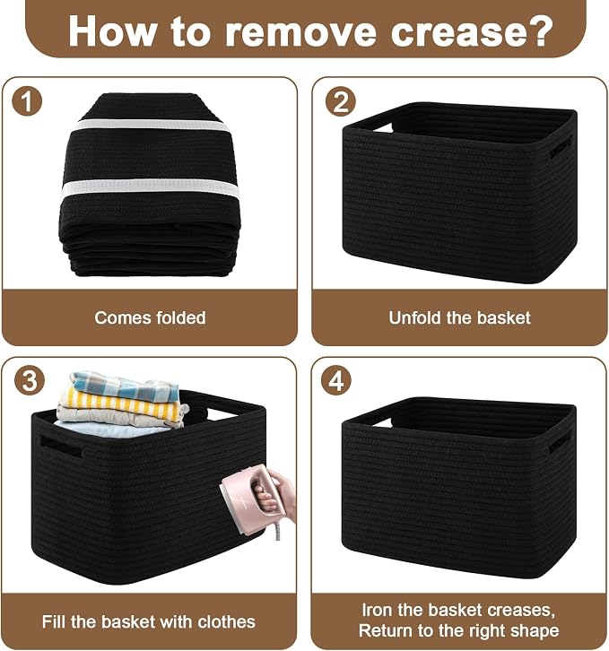 Storage Baskets for Organizing, Woven Decorative Baskets for Shelves - Image 7