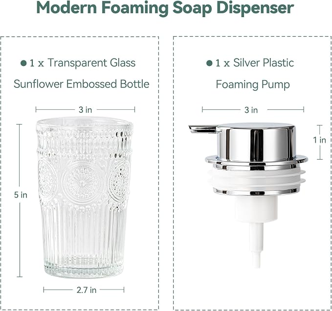 Glass Foaming Soap Dispenser Set - Image 6