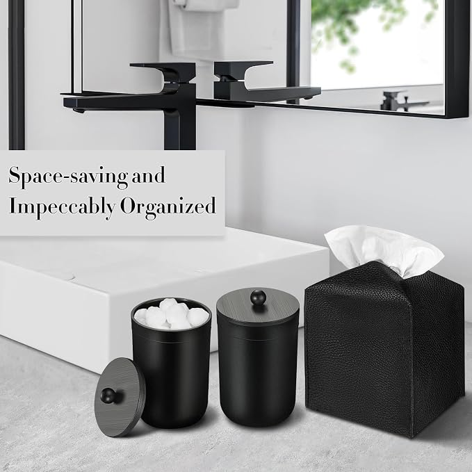 Black Bathroom Accessories Set, Soap Dispenser and Toothbrush Holder, Soap Dish - Image 4