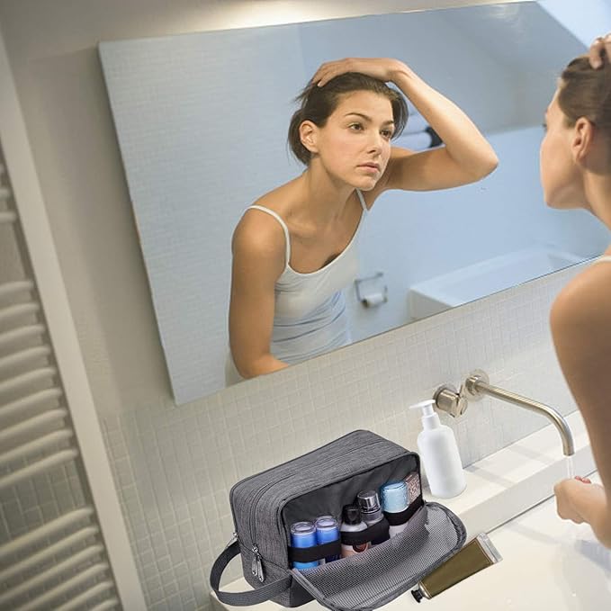 Toiletry Bag for Men Hanging Dopp Kit Water Resistant Shaving Bag Small - Image 5