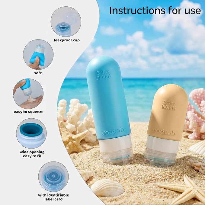 16 Pack Travel Bottles Set for Toiletries, TSA Approved Travel Containers Leak - Image 7