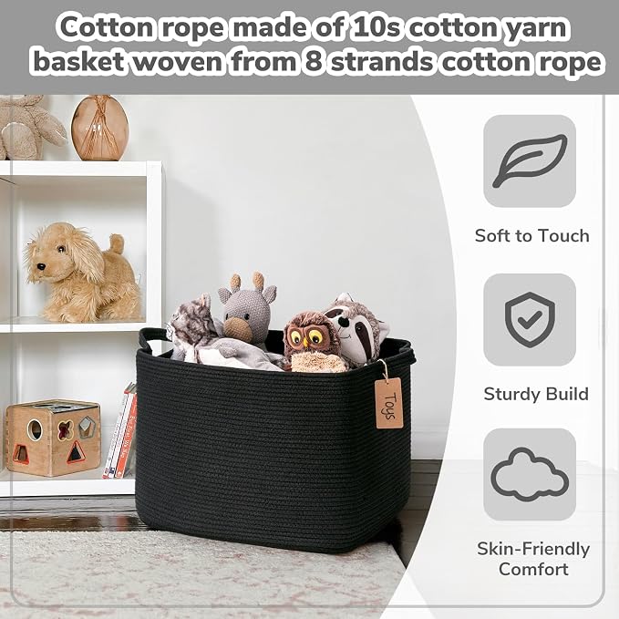 Goodpick Woven Storage Baskets for Organizing, Nursery Cotton Rope Basket for - Image 4