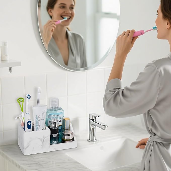 Diatomite Toothbrush Holders for Bathrooms, Quick Dry Electric Tooth Brush and - Image 2
