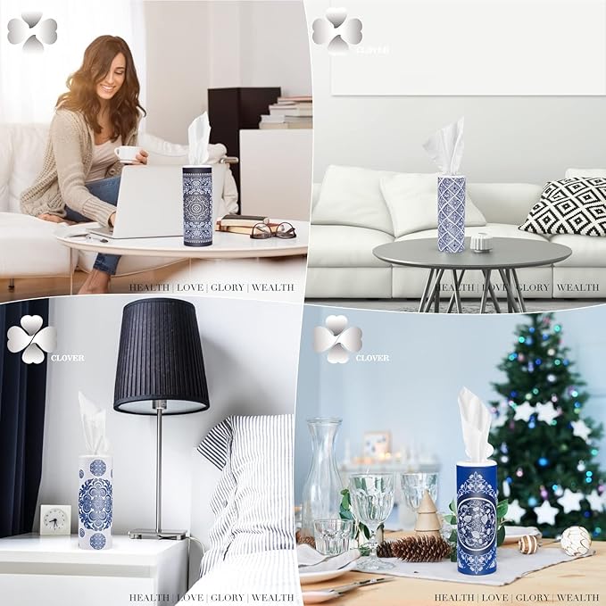Car Round Canned Tissue Box Cup Holder Facial Tissues, Cylinder Tube Face Towel - Image 6