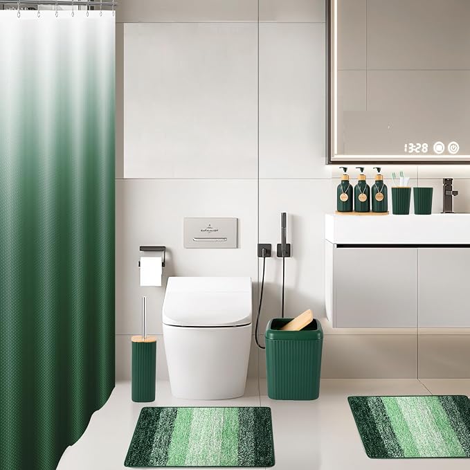 32PCS Dark Green Bathroom Accessories Set - Image 6