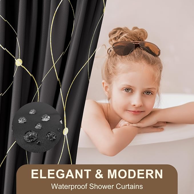 Black and Gold Bathroom Accessories Set - Image 7