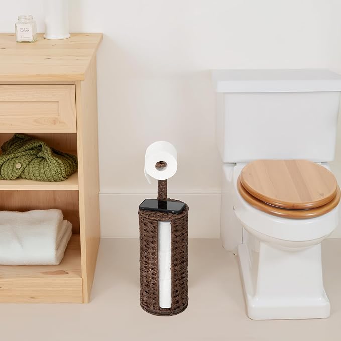 GRANNY SAYS Wicker Freestanding Toilet Paper Holder Stand - Image 9