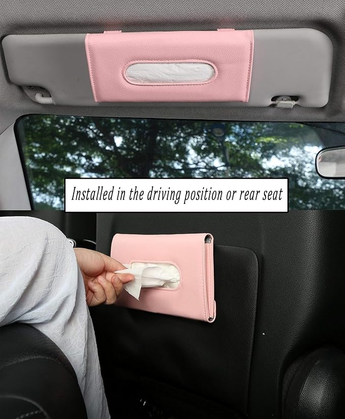 Car Tissue Holder, Sun Visor Napkin Holder, Backseat Napkin Case, Premium - Image 6